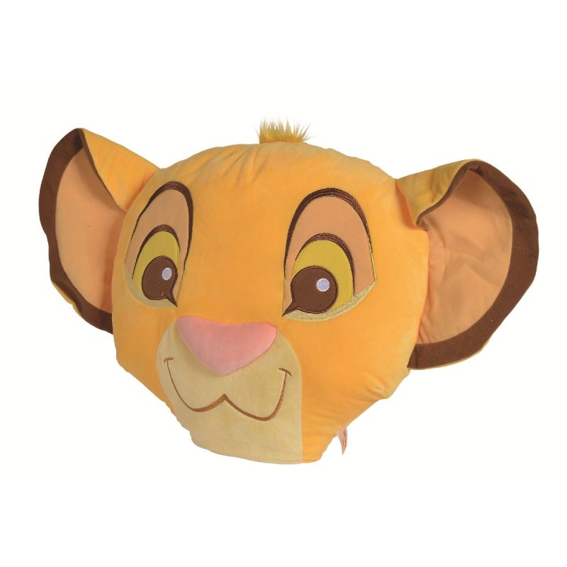  simba lion grand coussin tête jaune 50 cm 